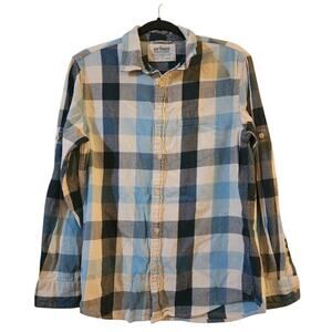 Urban Pipeline Mens Flannel Shirt Size S Blue White Check Long Sleeve Button Up